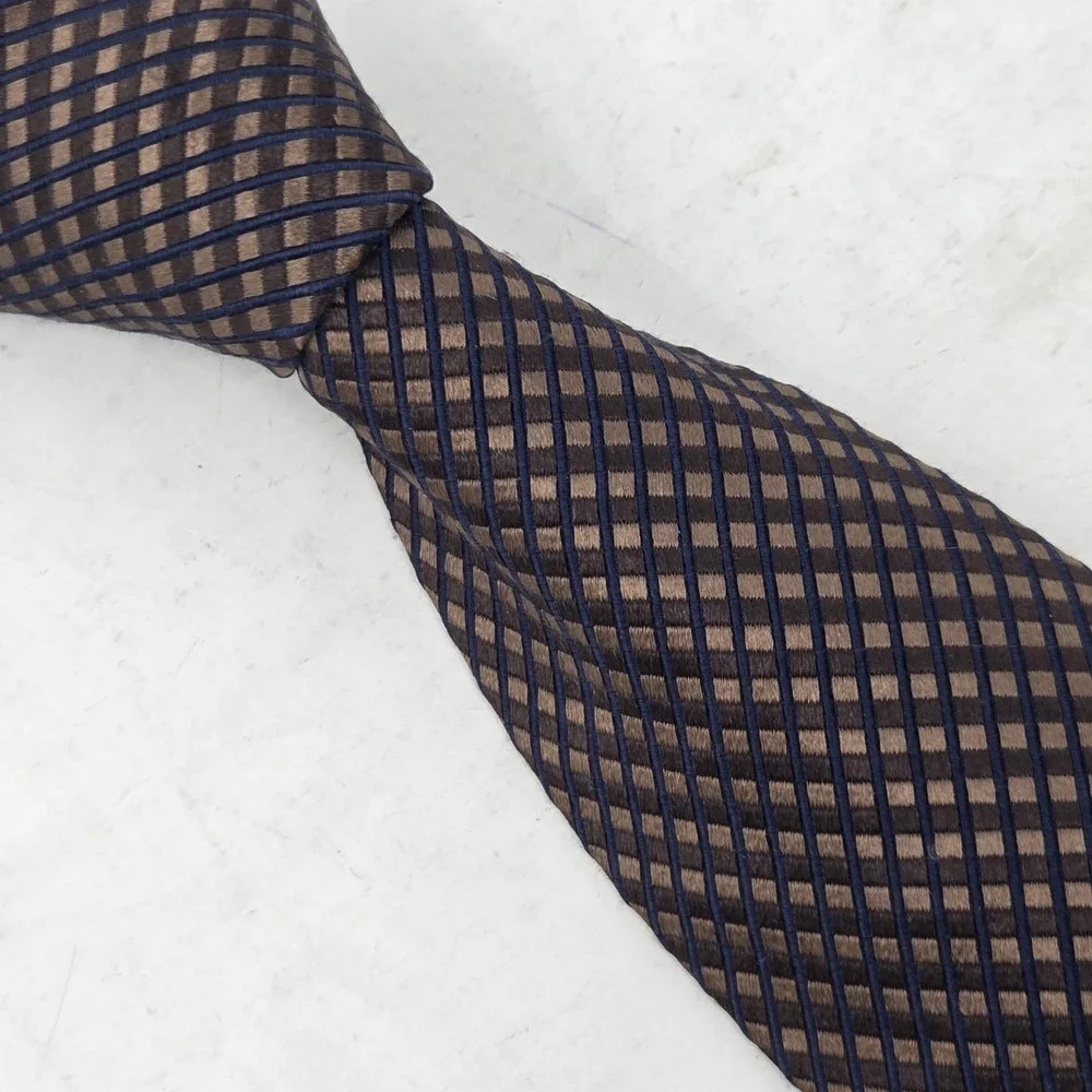 Donald J. Trump Signature Collection Mens Tie Brown Geometric Silk